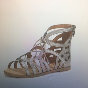 Gladiator Sandals silver flats s7 new in box